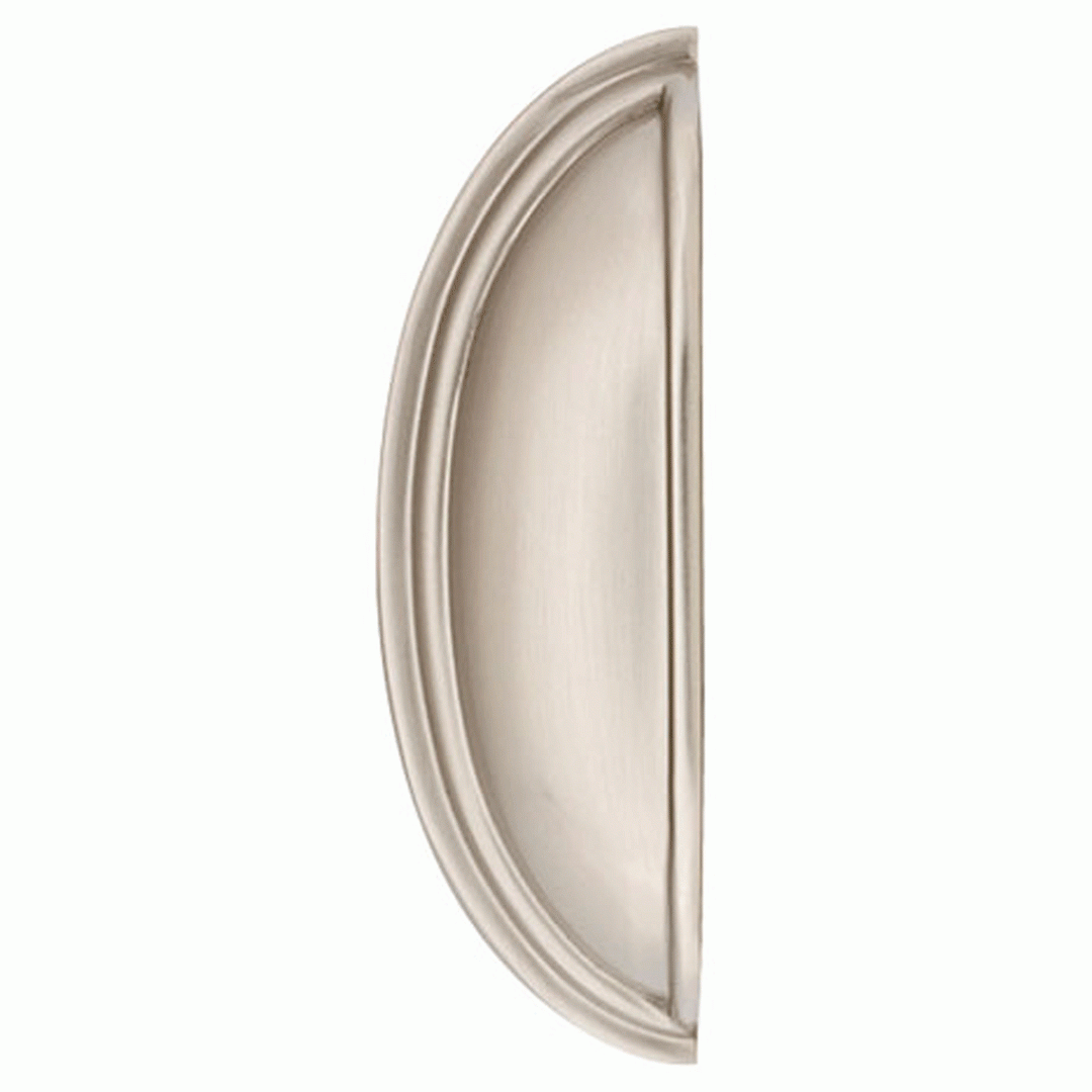 5 1/4 Inch (4 Inch c-c) Solid Brass Cup Pull (Brushed Nickel Finish) EMTEK