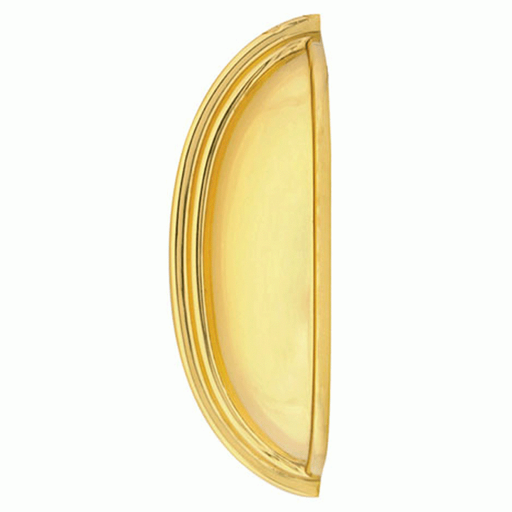 5 1/4 Inch (4 Inch c-c) Solid Brass Cup Pull (Polished Brass Finish) EMTEK