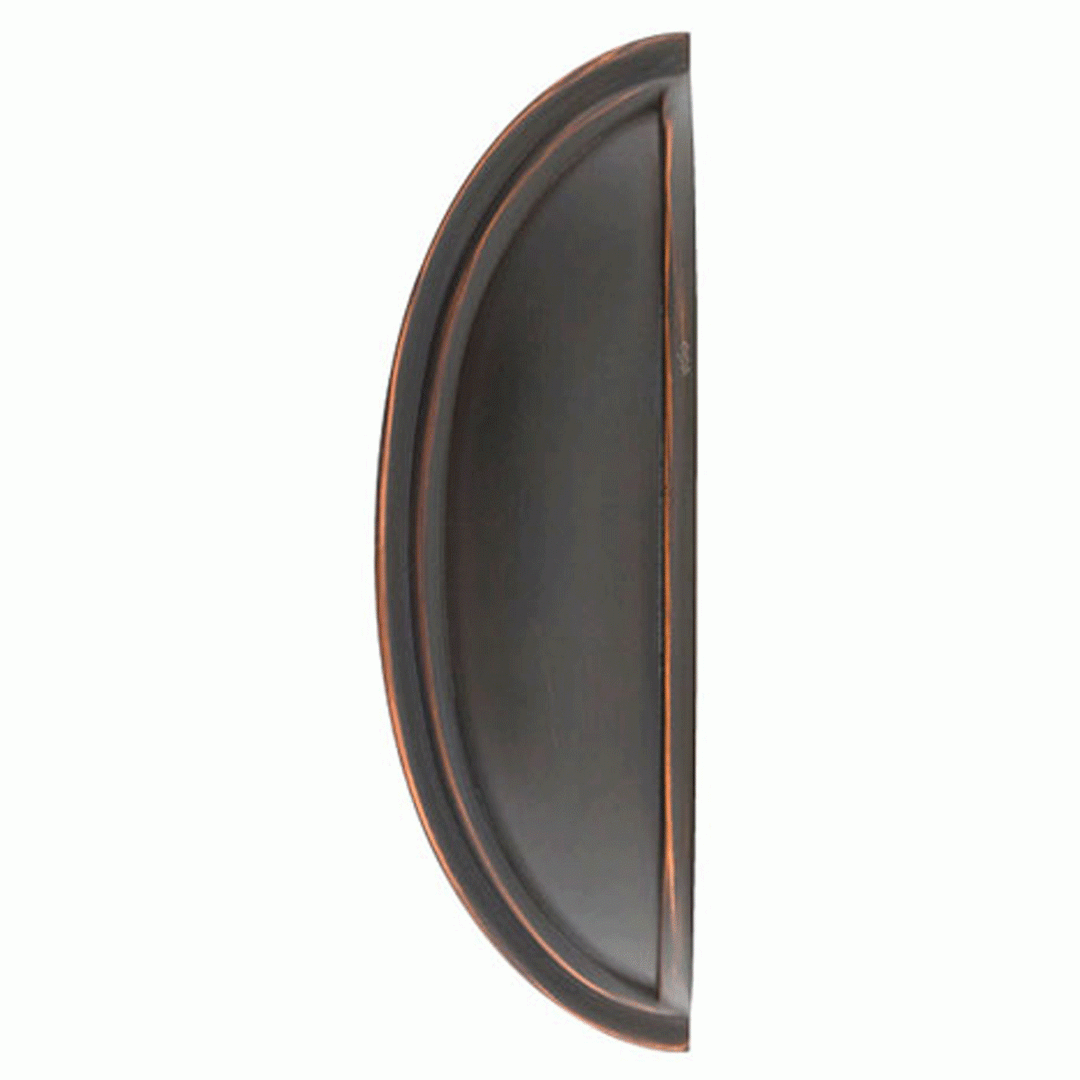 5 1/4 Inch (4 Inch c-c) Solid Brass Cup Pull (Oil Rubbed Bronze Finish) EMTEK