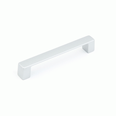 5 3/8 Inch (5 Inch c-c) Classico Smooth Cabinet Pull (Matte Chrome Finish) SCHAUB