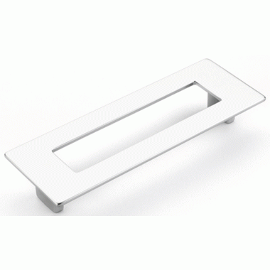 5 7/8 Inch (5 Inch c-c) Finestrino Rectangle Pull (Matte Chrome Finish) SCHAUB