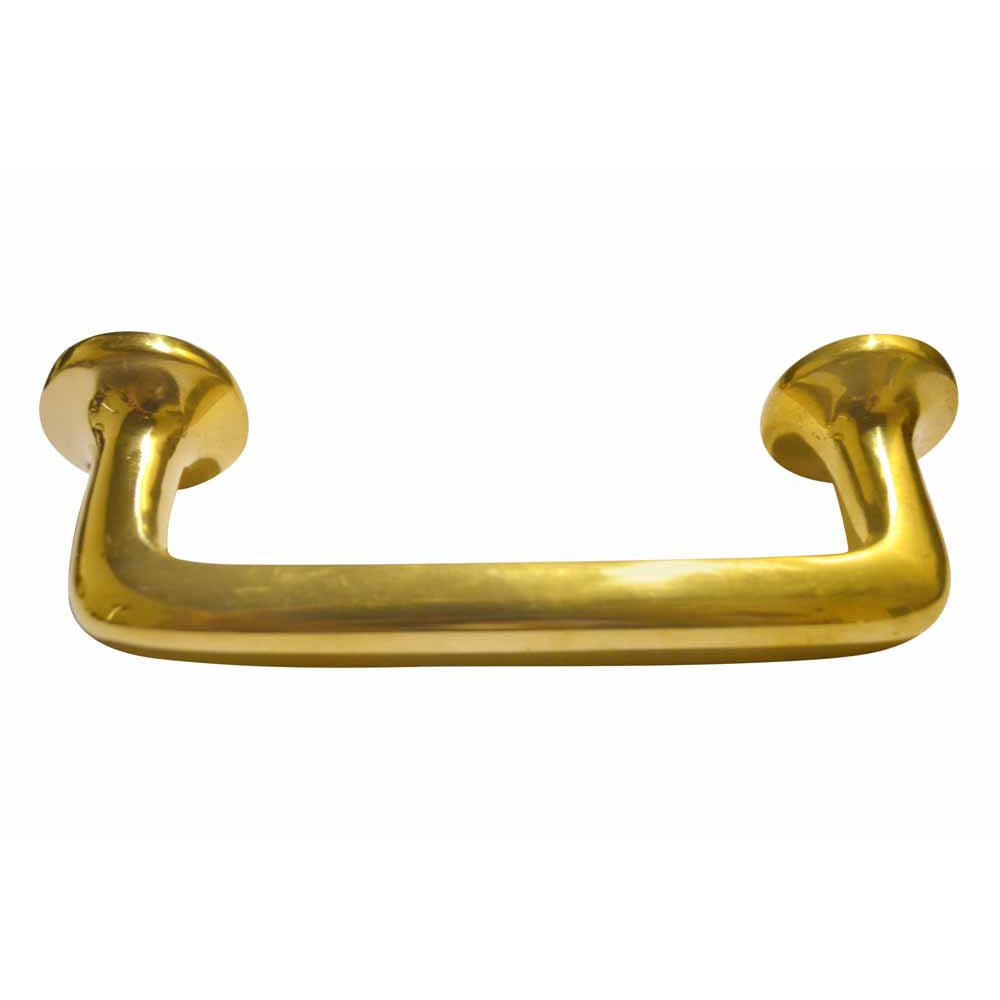 5 Inch (4 Inch c-c) Traditional Solid Brass Cabinet Pull (Polished Brass Finish) Copper Mountain Hardware