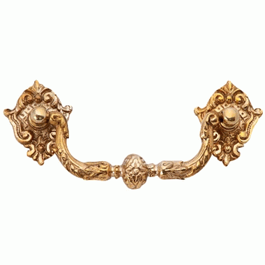 5 Inch Solid Brass Ornate Victorian Curve Bail Handle (Polished Brass Finish) Copper Mountain Hardware