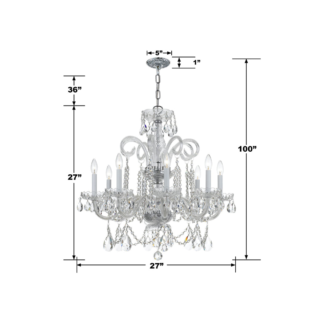 Crystorama Crystorama Traditional Crystal 8 Light Hand Cut Crystal Polished Chrome Chandelier