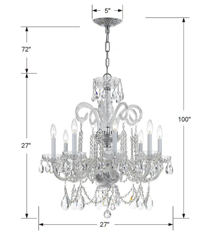 Crystorama Crystorama Traditional Crystal 8 Light Swarovski Strass Crystal Polished Chrome Chandelier