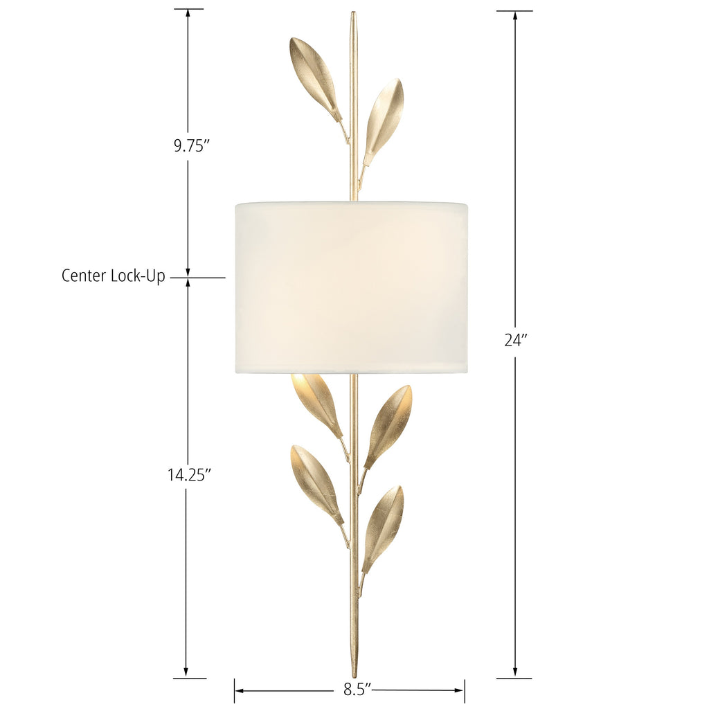 Crystorama Crystorama Broche 2 Light Antique Gold Sconce