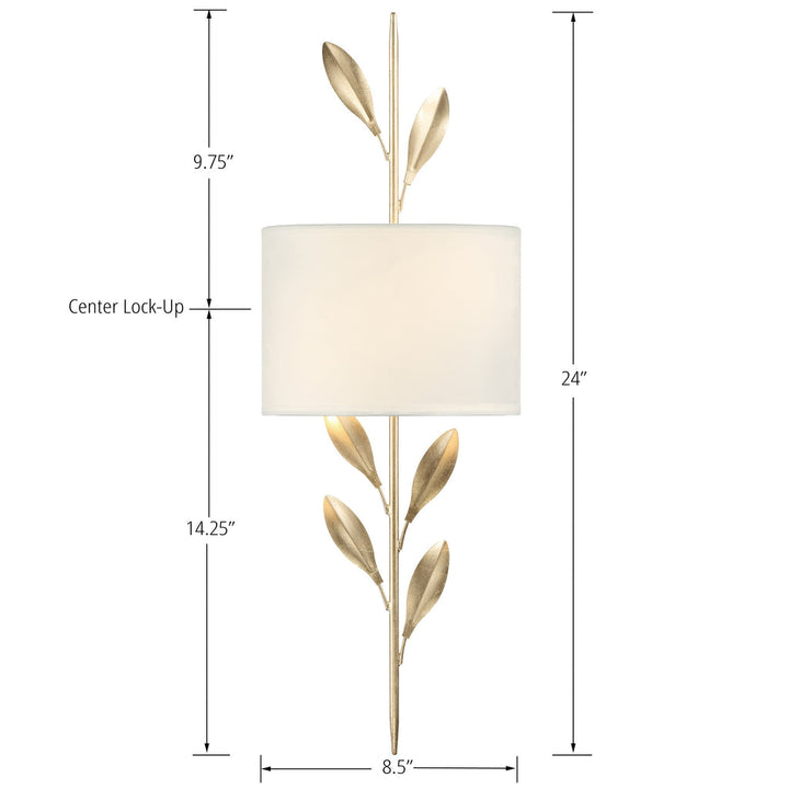 Crystorama Crystorama Broche 2 Light Antique Gold Sconce