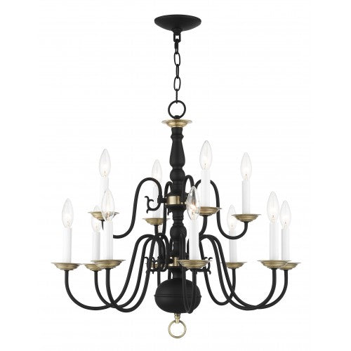 12 Light Black Chandelier Livex
