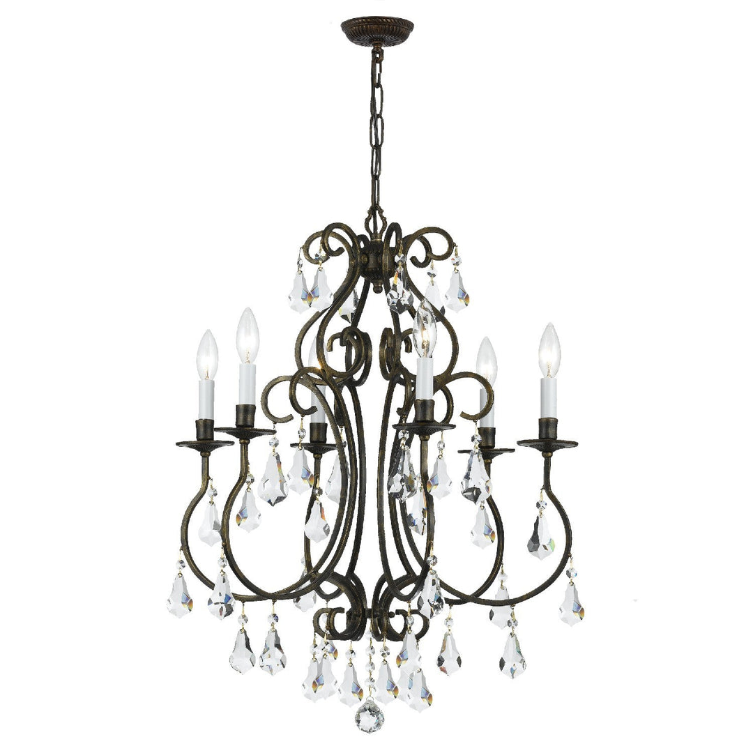 Crystorama Crystorama Ashton 6 Light Hand Cut Crystal English Bronze Chandelier