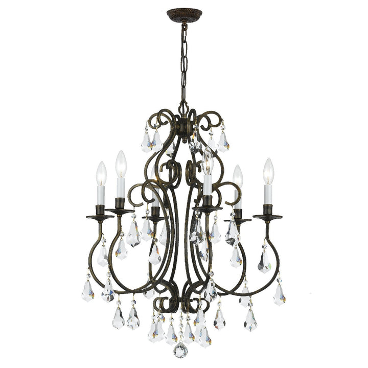 Crystorama Crystorama Ashton 6 Light Hand Cut Crystal English Bronze Chandelier