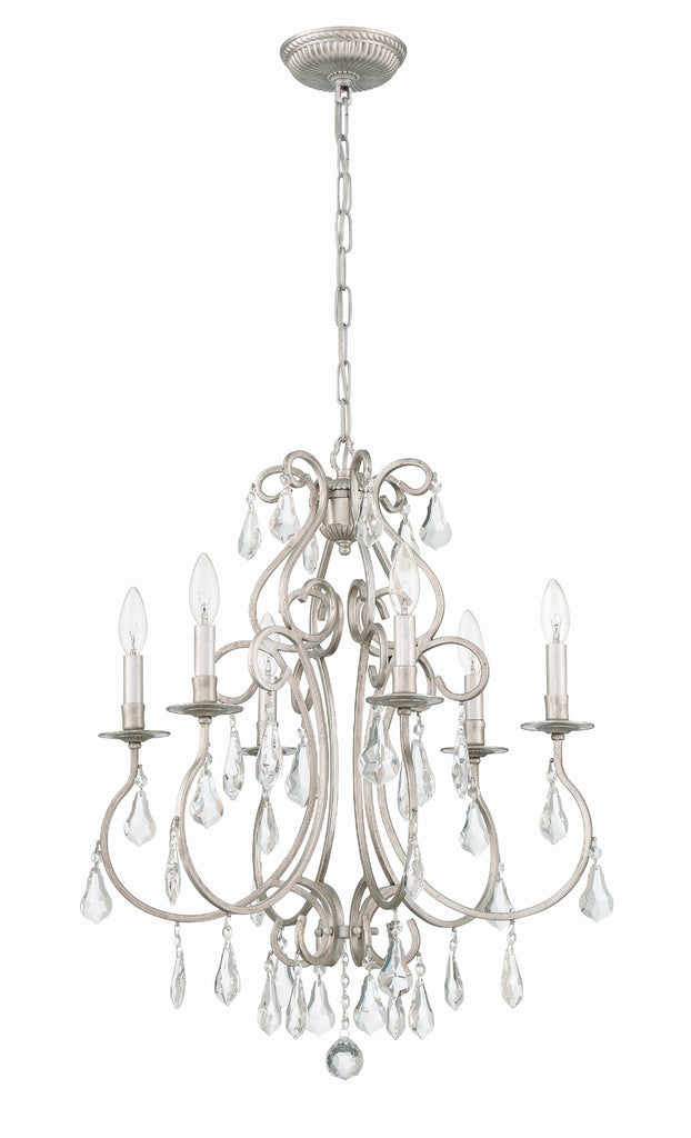 Crystorama Crystorama Ashton 6 Light Hand Cut Crystal Olde Silver Chandelier