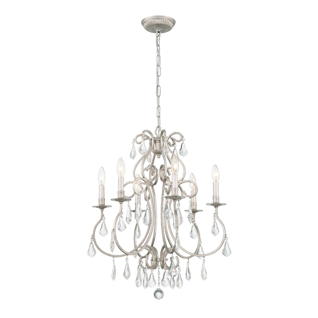 Crystorama Crystorama Ashton 6 Light Swarovski Strass Crystal Olde Silver Chandelier