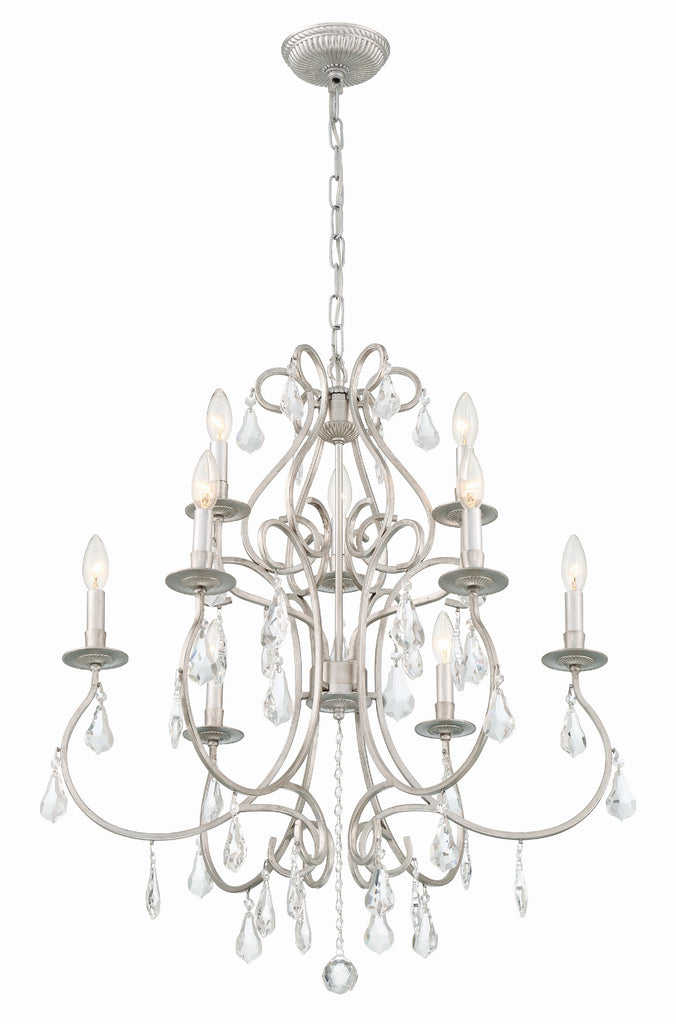 Crystorama Crystorama Ashton 9 Light Hand Cut Crystal Olde Silver Chandelier