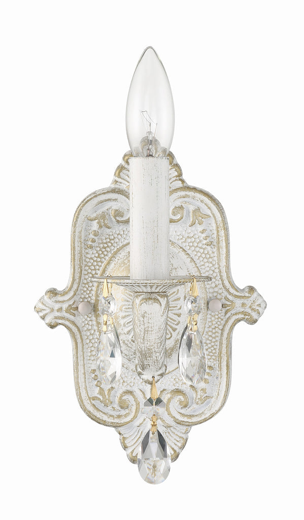 Crystorama Crystorama Paris Market 1 Light Clear Crystal Antique White Sconce