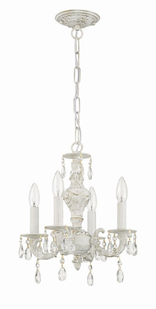 Crystorama Crystorama Paris Market 4 Light Clear Crystal Antique White Mini Chandelier
