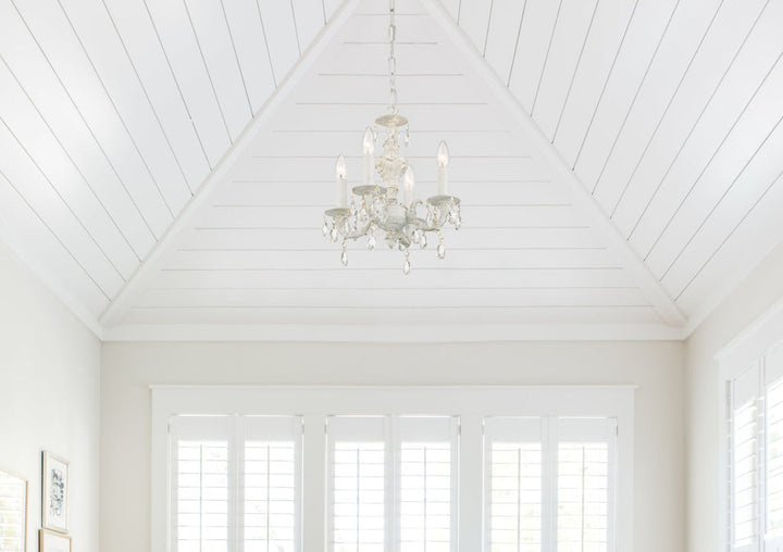 Crystorama Crystorama Paris Market 4 Light Clear Crystal Antique White Mini Chandelier