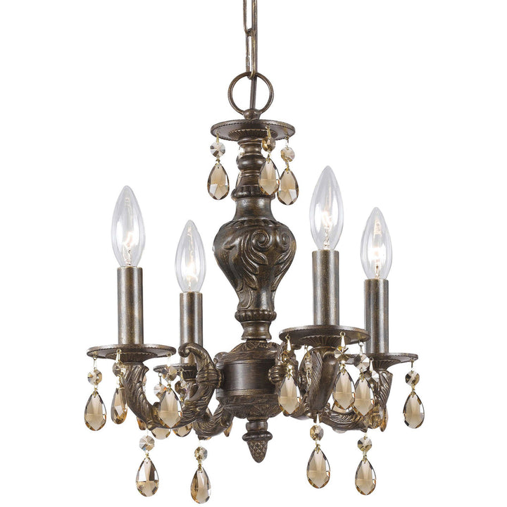 Crystorama Crystorama Paris Market 4 Light Clear Crystal Venetian Bronze Mini Chandelier