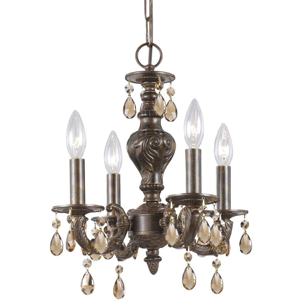Crystorama Crystorama Paris Market 4 Light Spectra Crystal Venetian Bronze Mini Chandelier