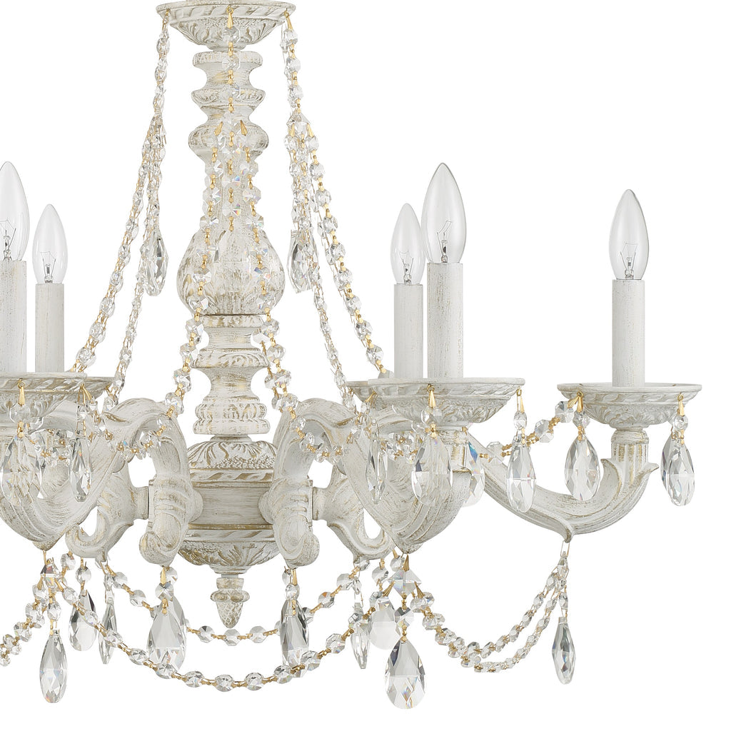 Crystorama Crystorama Paris Market 6 Light Clear Crystal Antique White Chandelier