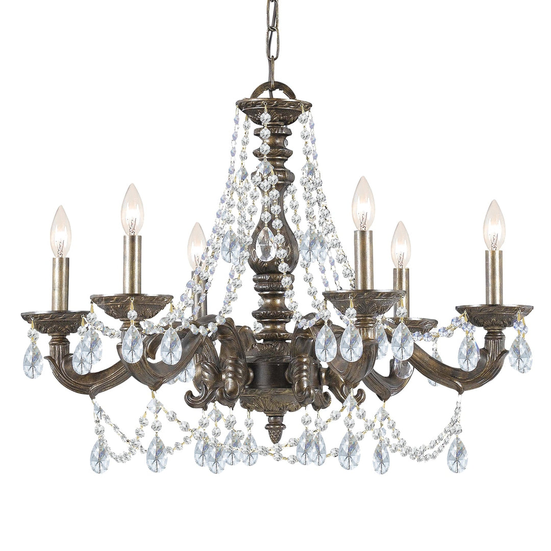 Crystorama Crystorama Paris Market 6 Light Swarovski Strass Crystal Venetian Bronze Chandelier