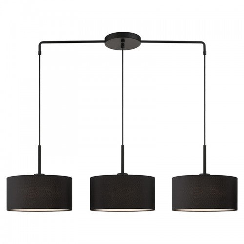 3 Light Black Large Linear Chandelier Livex