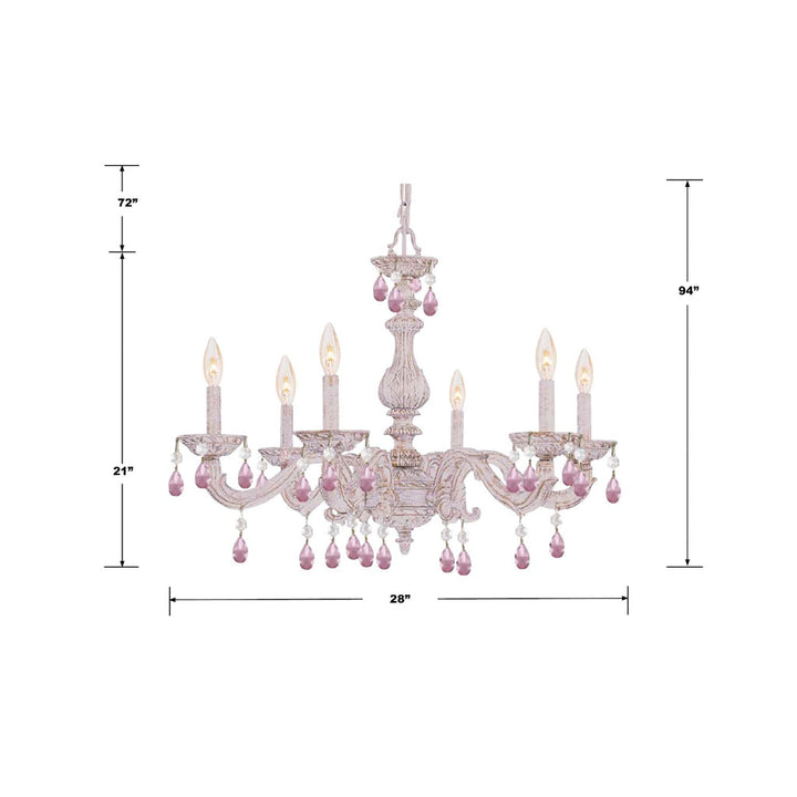 Crystorama Crystorama Paris Market 6 Light Clear Crystal Antique White Chandelier