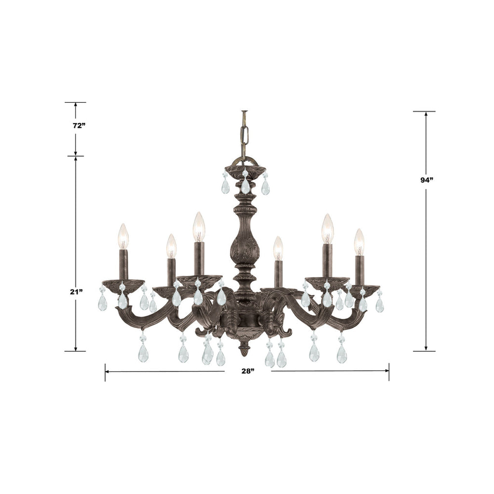 Crystorama Crystorama Paris Market 6 Light Spectra Crystal Venetian Bronze Chandelier
