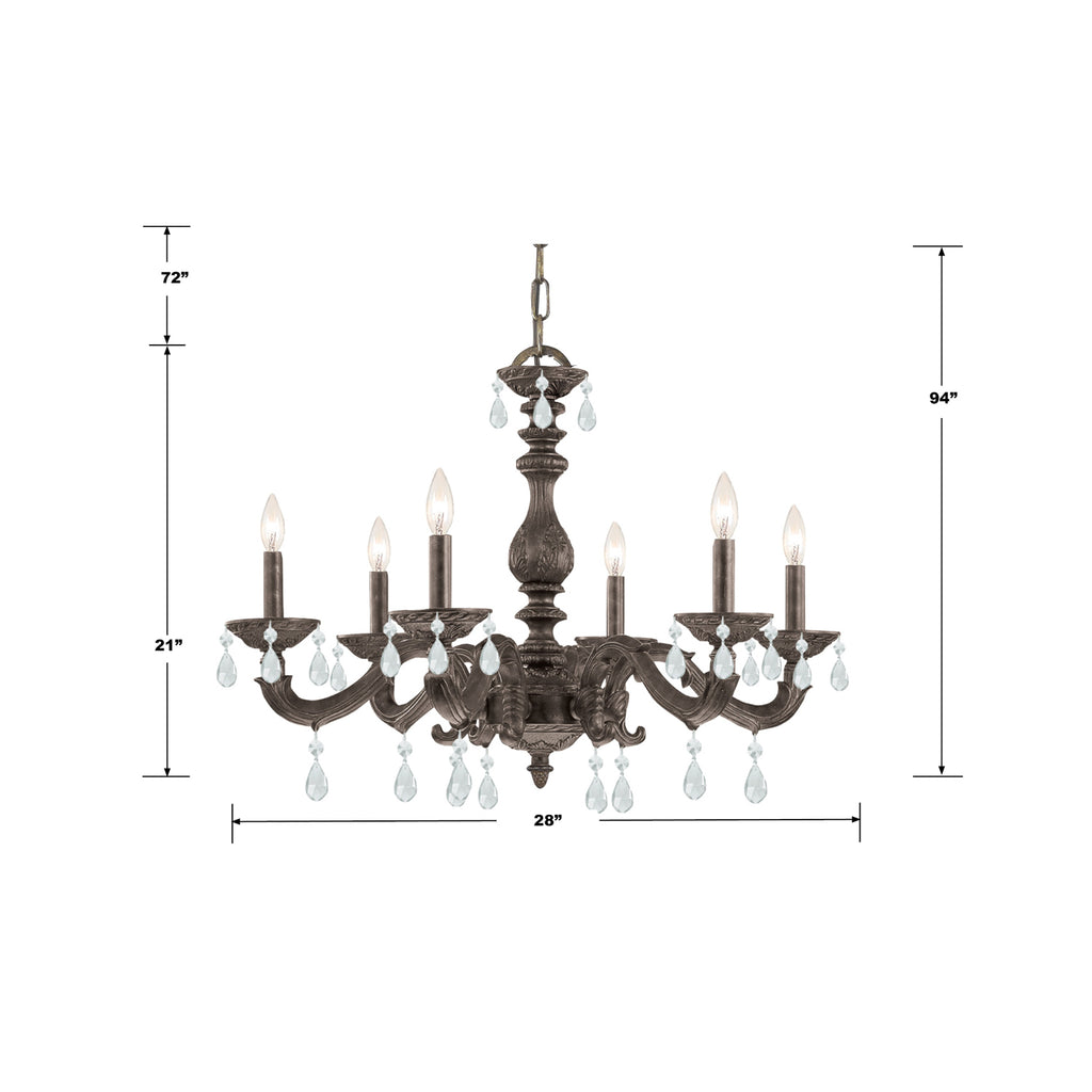 Crystorama Crystorama Paris Market 6 Light Spectra Crystal Venetian Bronze Chandelier
