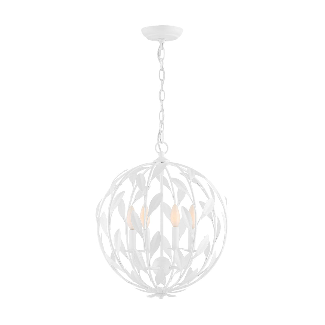 Crystorama Crystorama Broche 4 Light Matte White Mini Chandelier