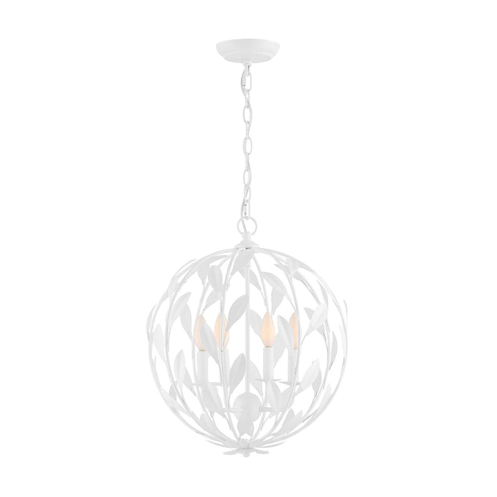 Crystorama Crystorama Broche 4 Light Matte White Mini Chandelier