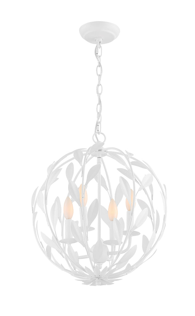Crystorama Crystorama Broche 4 Light Matte White Mini Chandelier