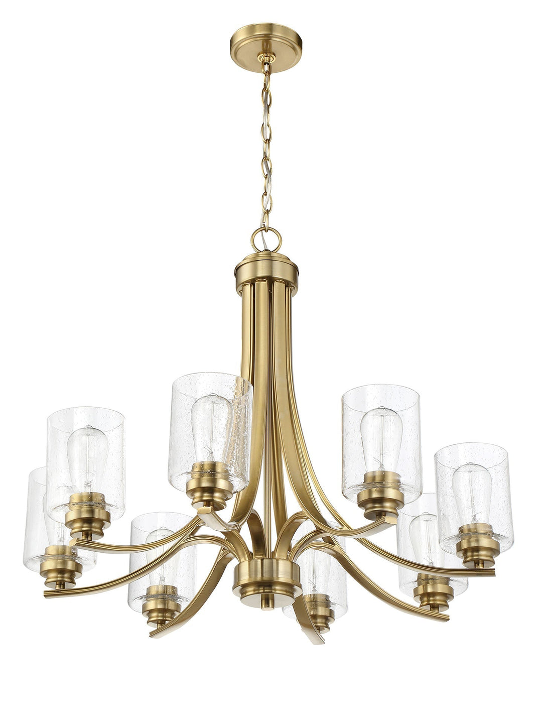 ##Antique Hardware## Bolden 8 Light Chandelier in Satin Brass