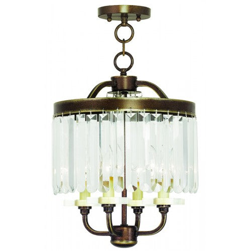4 Light Palaciall Bronze Chandelier/Flush Mount Livex