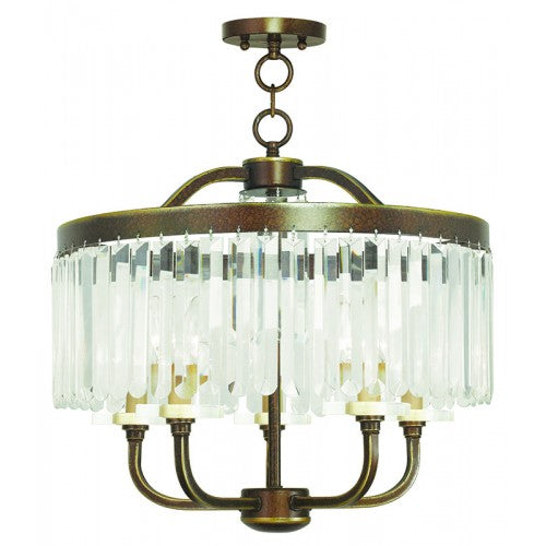 5 Light Palaciall Bronze Chandelier/Ceiling Mount Livex