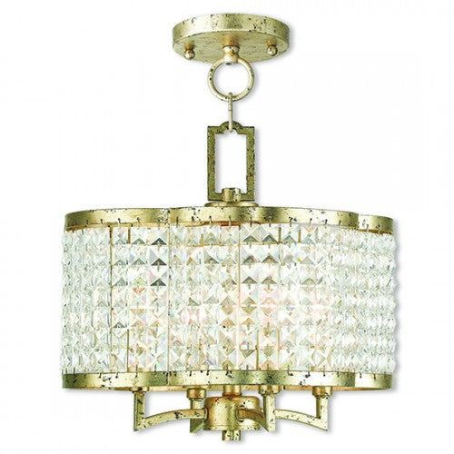 4 Light Winter Gold Chandelier/Semi Flush Livex