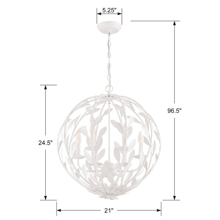 Crystorama Crystorama Broche 6 Light Matte White Chandelier
