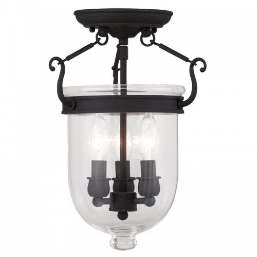 3 Light Black Ceiling Mount Livex