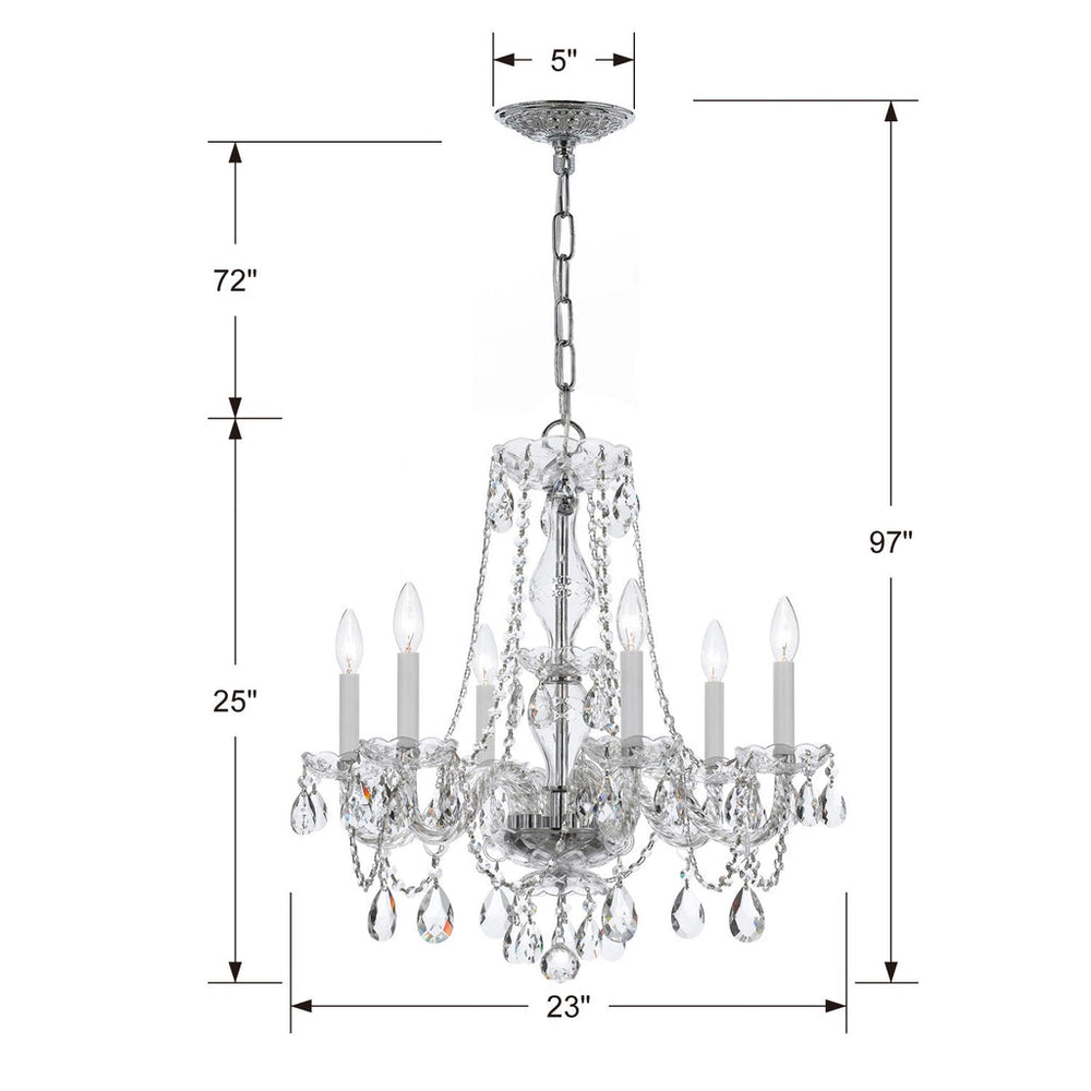 Crystorama Crystorama Traditional Crystal 6 Light Crystal Polished Chrome Chandelier