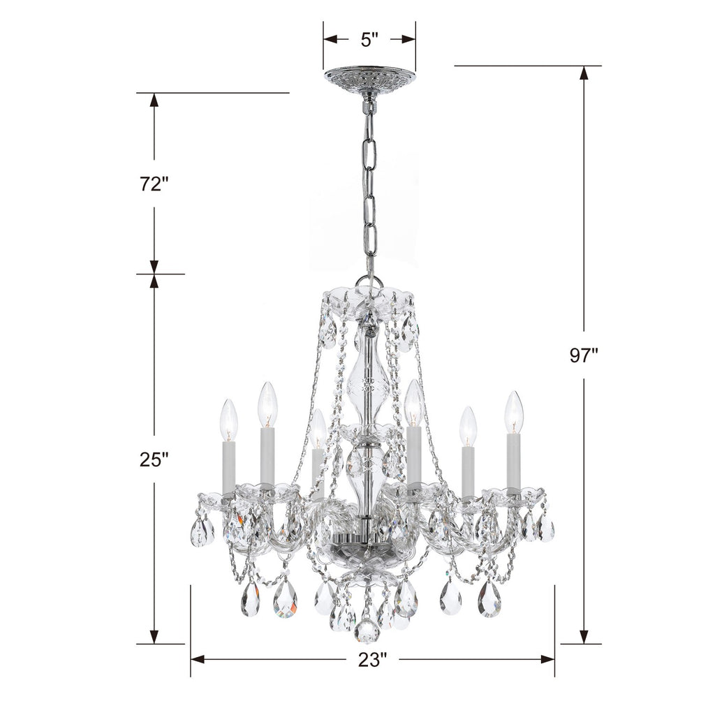 Crystorama Crystorama Traditional Crystal 6 Light Spectra Crystal Polished Chrome Chandelier