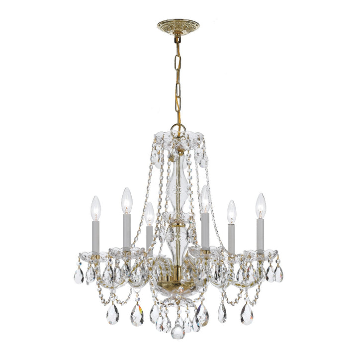 Crystorama Crystorama Traditional Crystal 6 Light Crystal Polished Brass Chandelier