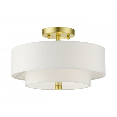 2 Light Satin Brass Semi Flush Livex