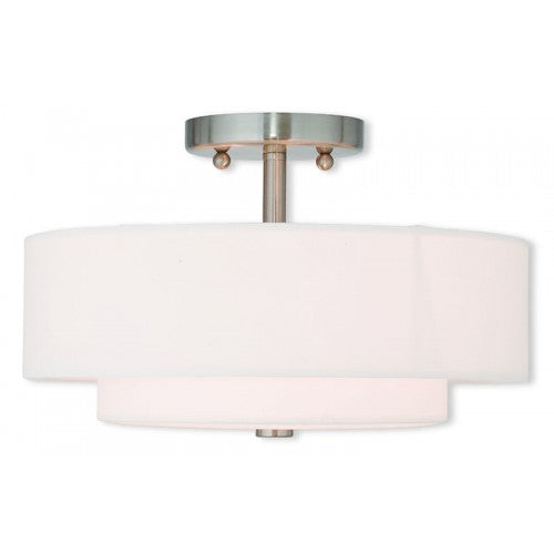 2 Light Brushed Nickel Ceiling Mount Livex