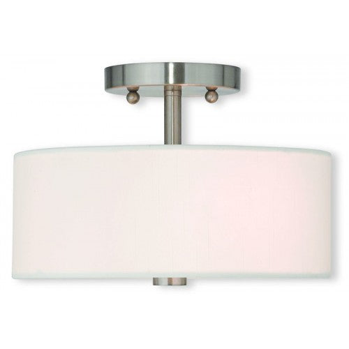 2 Light Brushed Nickel Ceiling Mount Livex