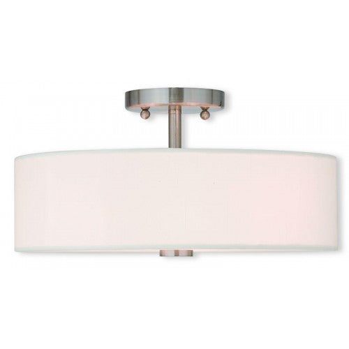 3 Light Brushed Nickel Ceiling Mount Livex