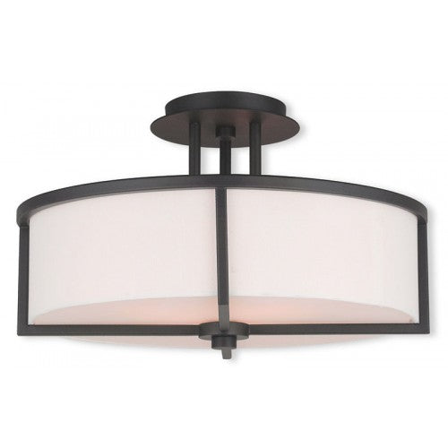 3 Light Bronze Ceiling Mount Livex