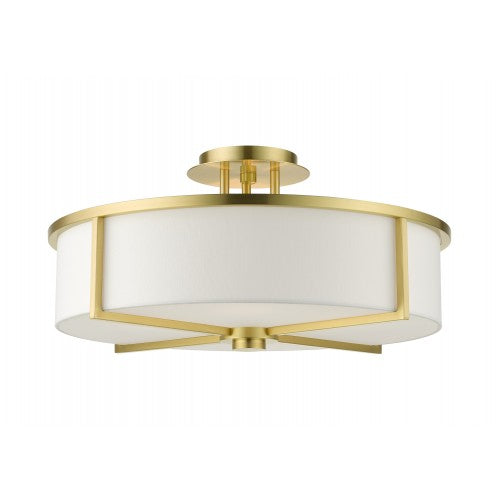 4 Light Satin Brass Semi Flush Livex