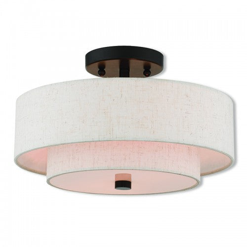 2 Light English Bronze Ceiling Mount Livex