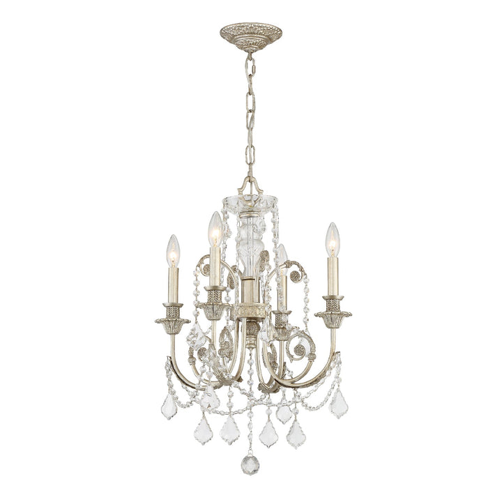 Crystorama Crystorama Regis 4 Light Swarovski Strass Crystal Olde Silver Chandelier