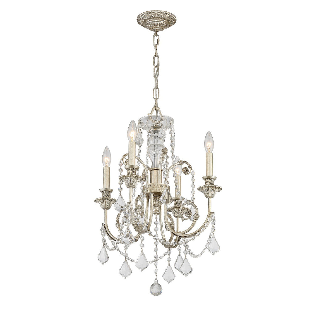 Crystorama Crystorama Regis 4 Light Swarovski Strass Crystal Olde Silver Chandelier