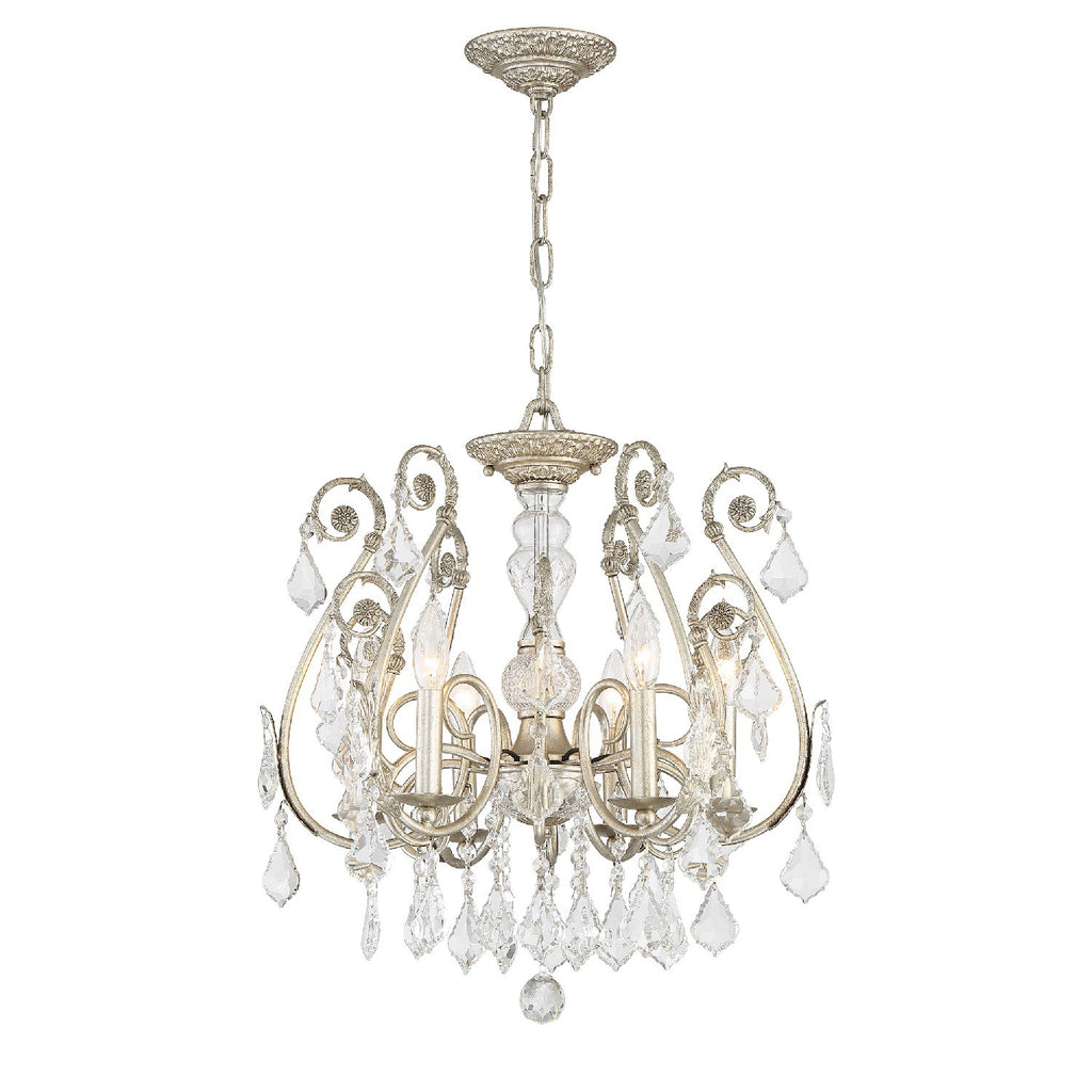 Crystorama Crystorama Regis 6 Light Hand Cut Crystal Olde Silver Chandelier